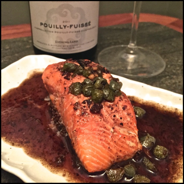 a delicious attempt at anchovy butter salmon.